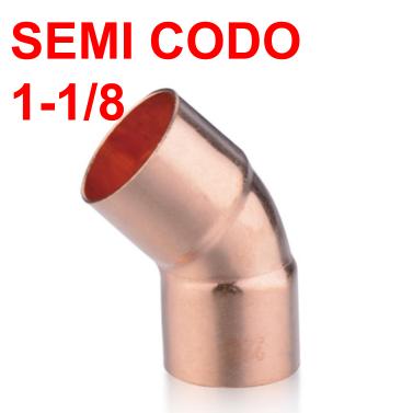 SEMICODO DE COBRE 90° 1 1/8&quot;