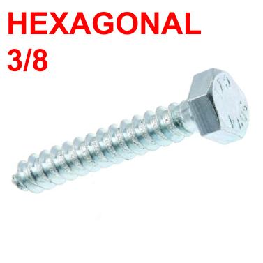 TORNILLO  CABEZA HEXAGONAL 1/4X2" TIRAFONDO PARA CHAZO 3/8