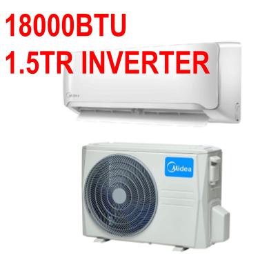 MINI SPLIT MIDEA INVERTER AURORA 18000BTU 220V Ph1 60Hz 1.5TR R410A 