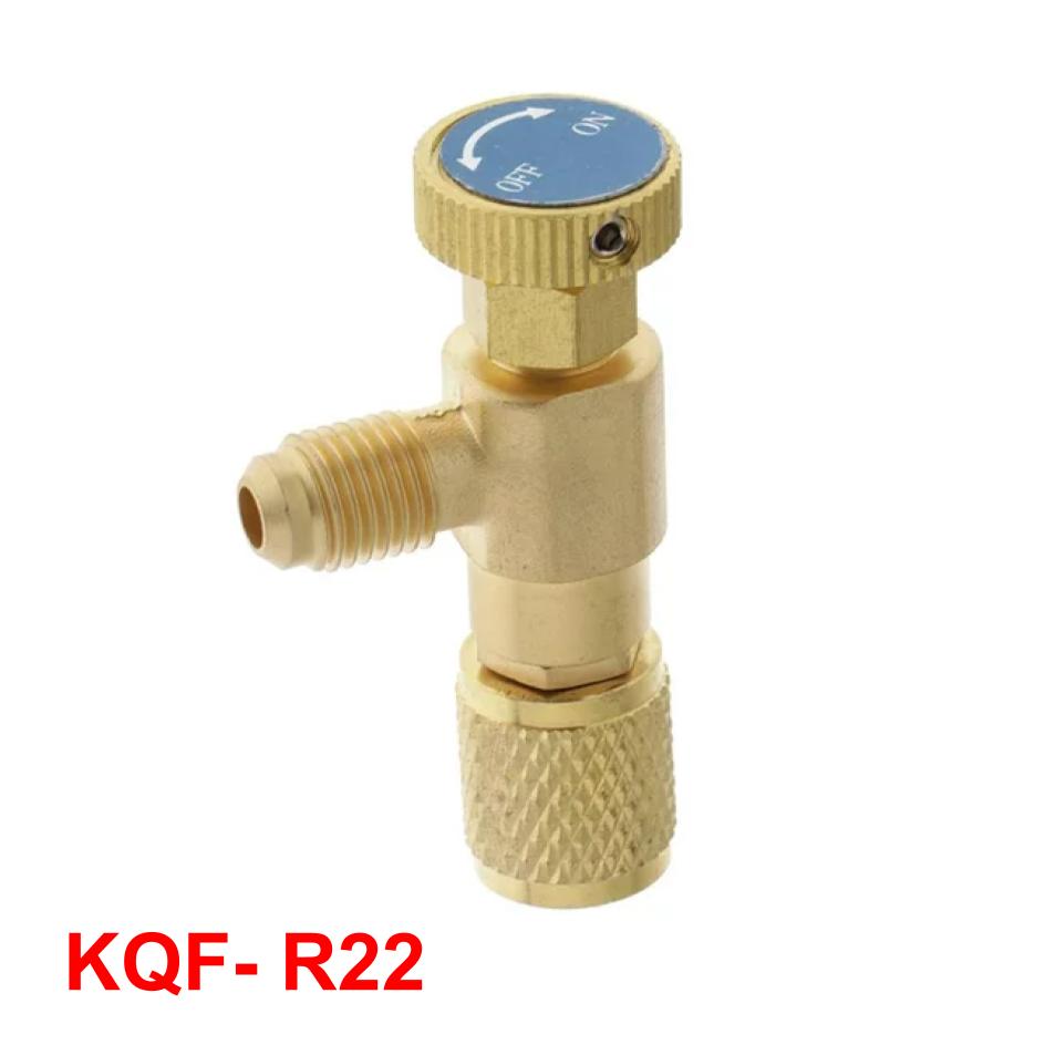 VALVULA DE CARGA  DE SEGURIDAD REFRIGERANTE 1/4 A 1/4 R22 A R134A  AZUL